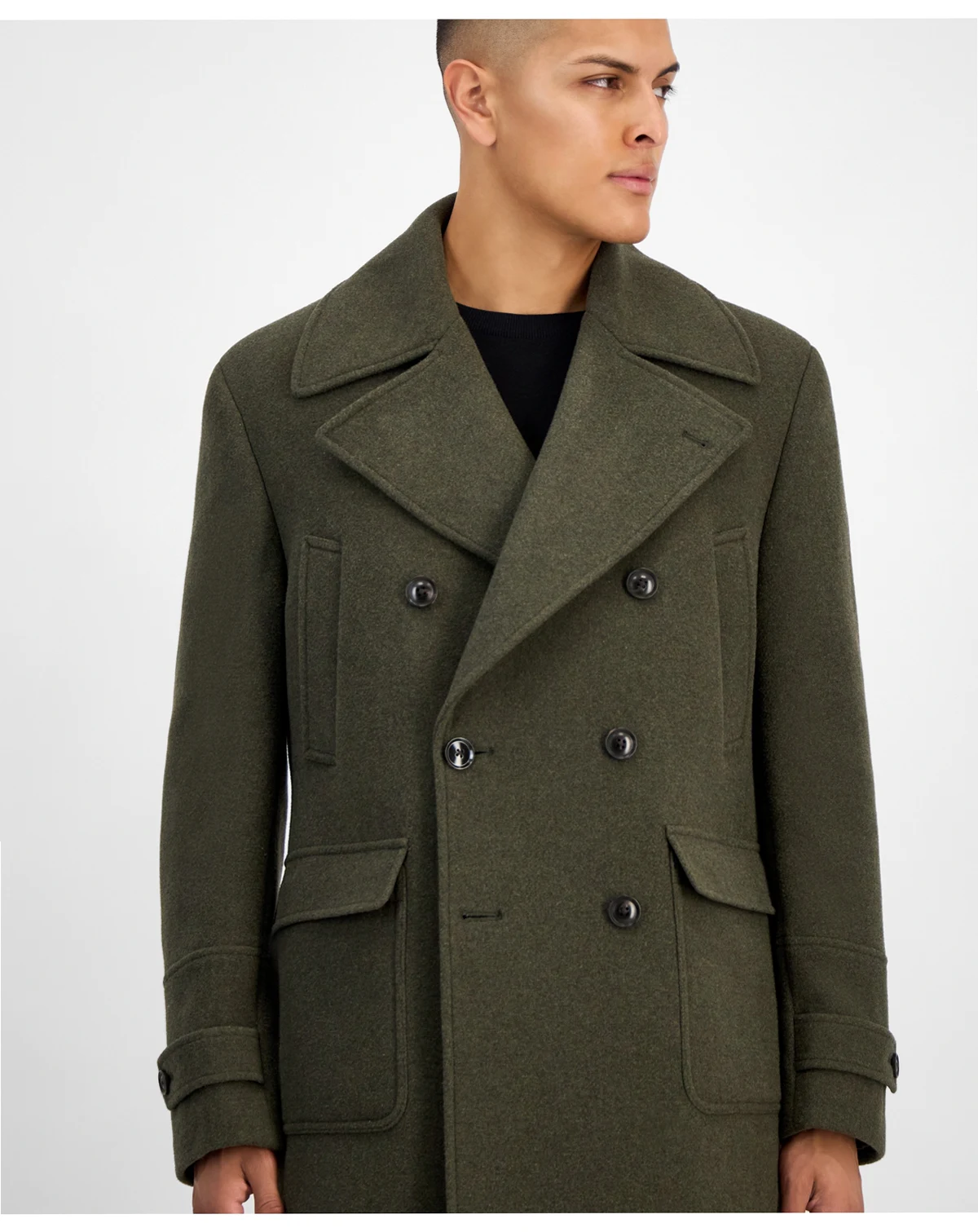 Ted by Men's  Modern Fit Melange Overcoat