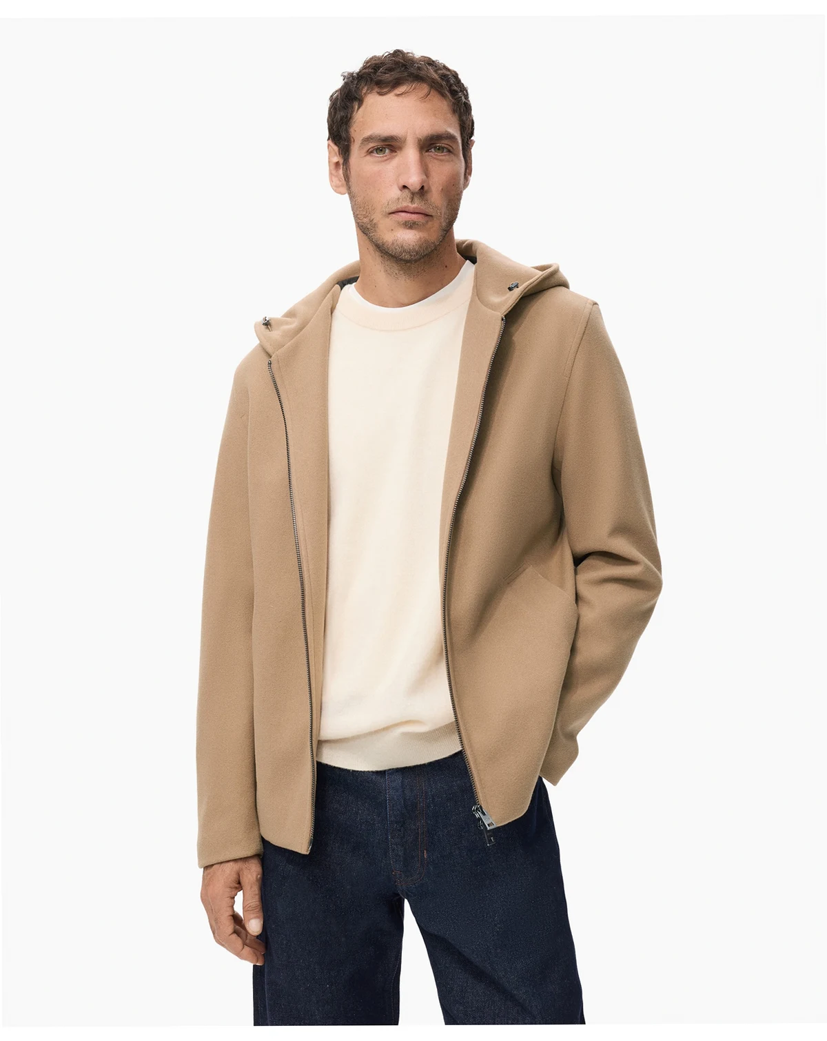 Men's Hood Wool Jacket