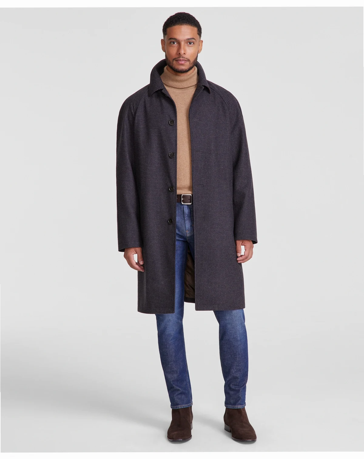 Men's Classic-Fit Check Overcoat