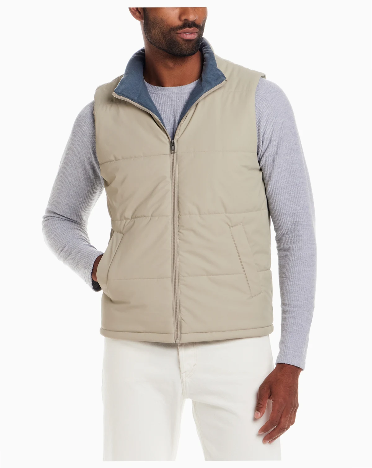 Men's Matte Zip Front Puffer Vest