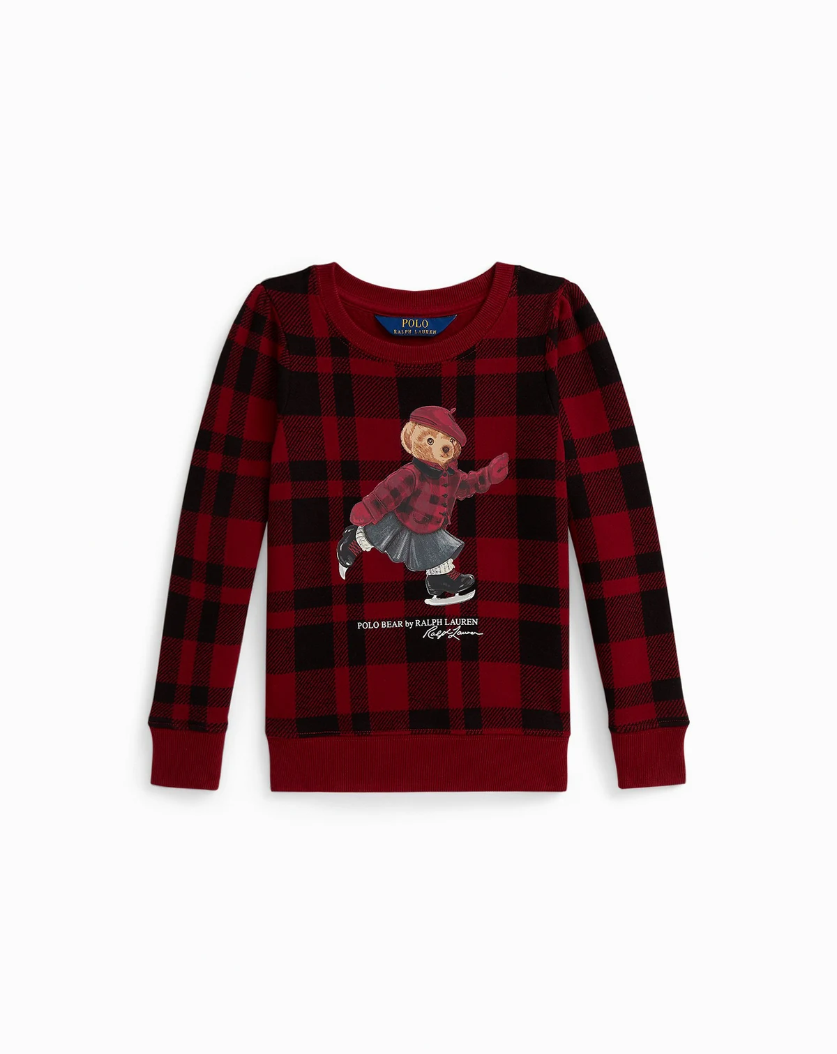 Girls' 2T-6X Long-Sleeve Plaid Sweatshirt