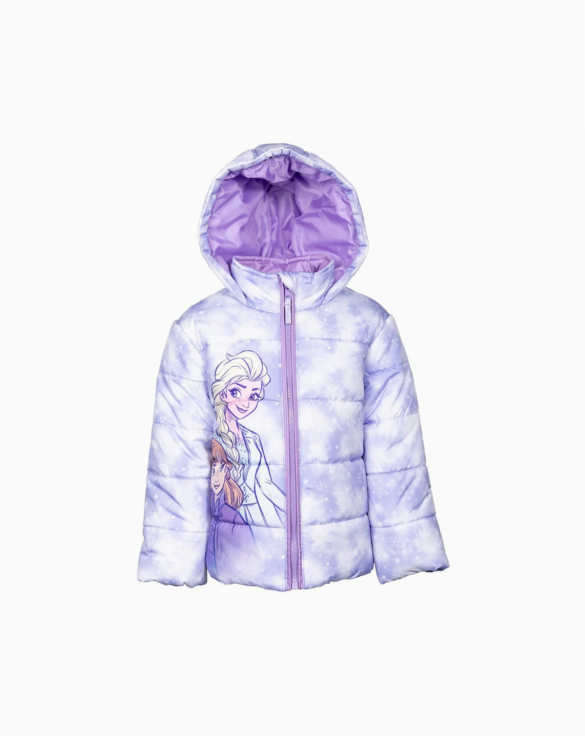 Toddler Girls Frozen Zip Up Puffer Jacket to (2T - 7-8)