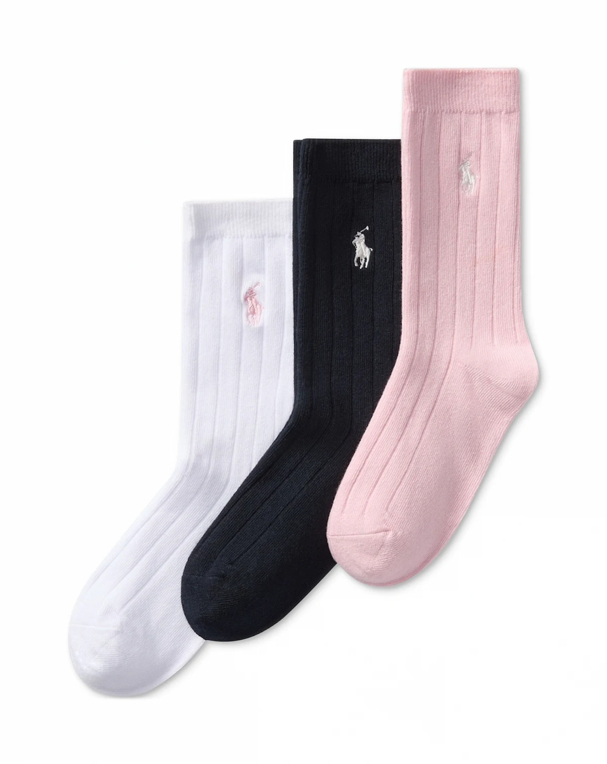 Toddler & Little Girls 3-Pk. Rib Solid Crew Socks