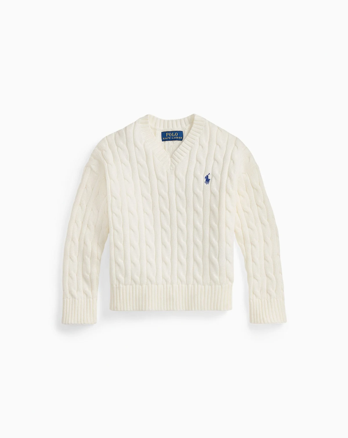 Girls' 2T-6X Cable-Knit V-Neck Sweater