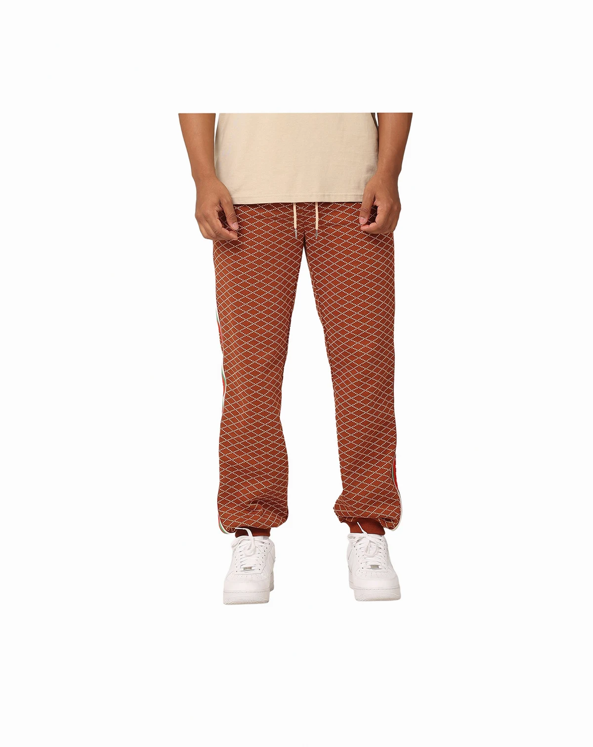 Big & Tall Luxe Printed Pants, Brown, 3XL