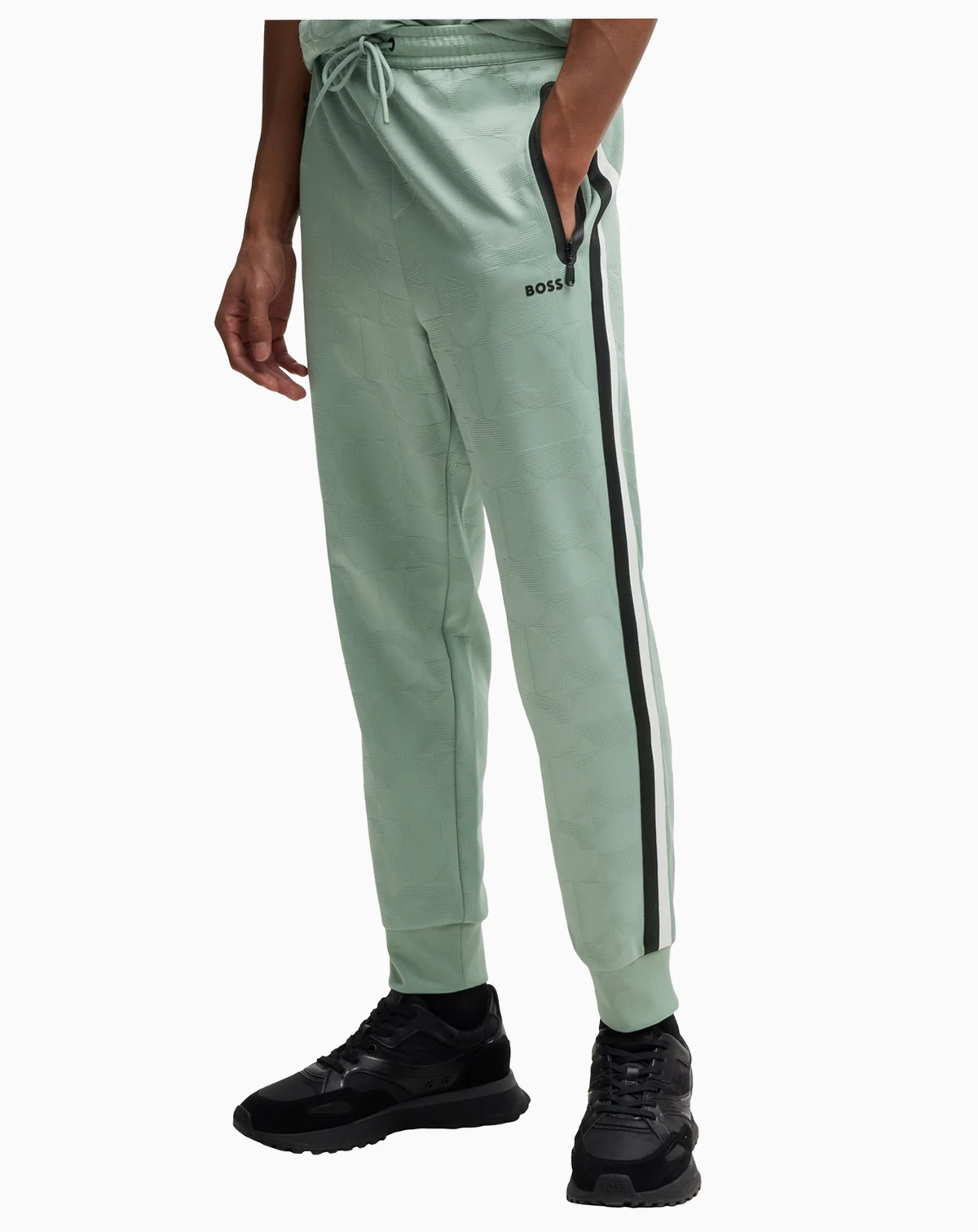 Men's Jacquard-Woven Relaxed-Fit Tracksuit Bottoms