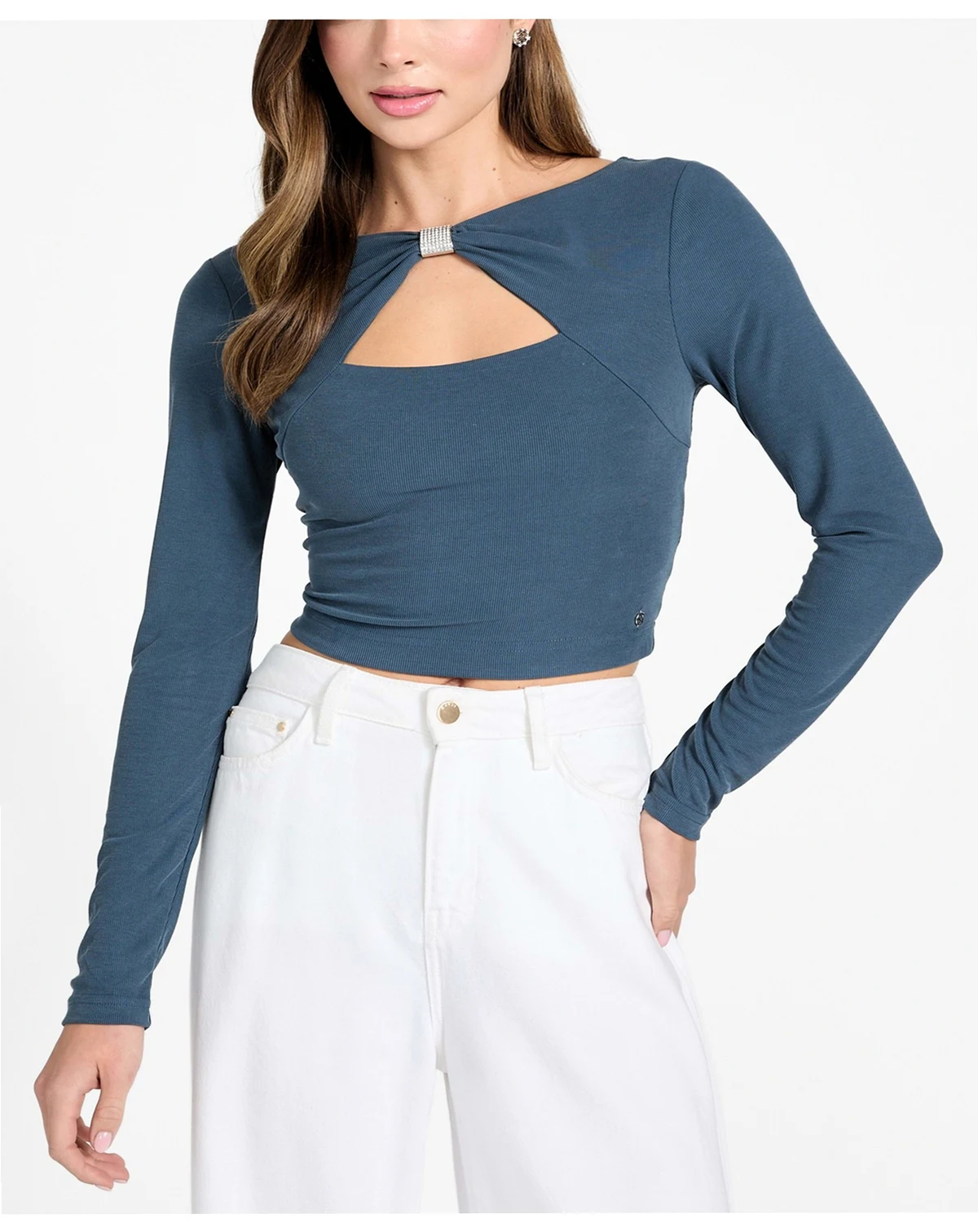 Women's Long-Sleeve Milena Front Bow Top