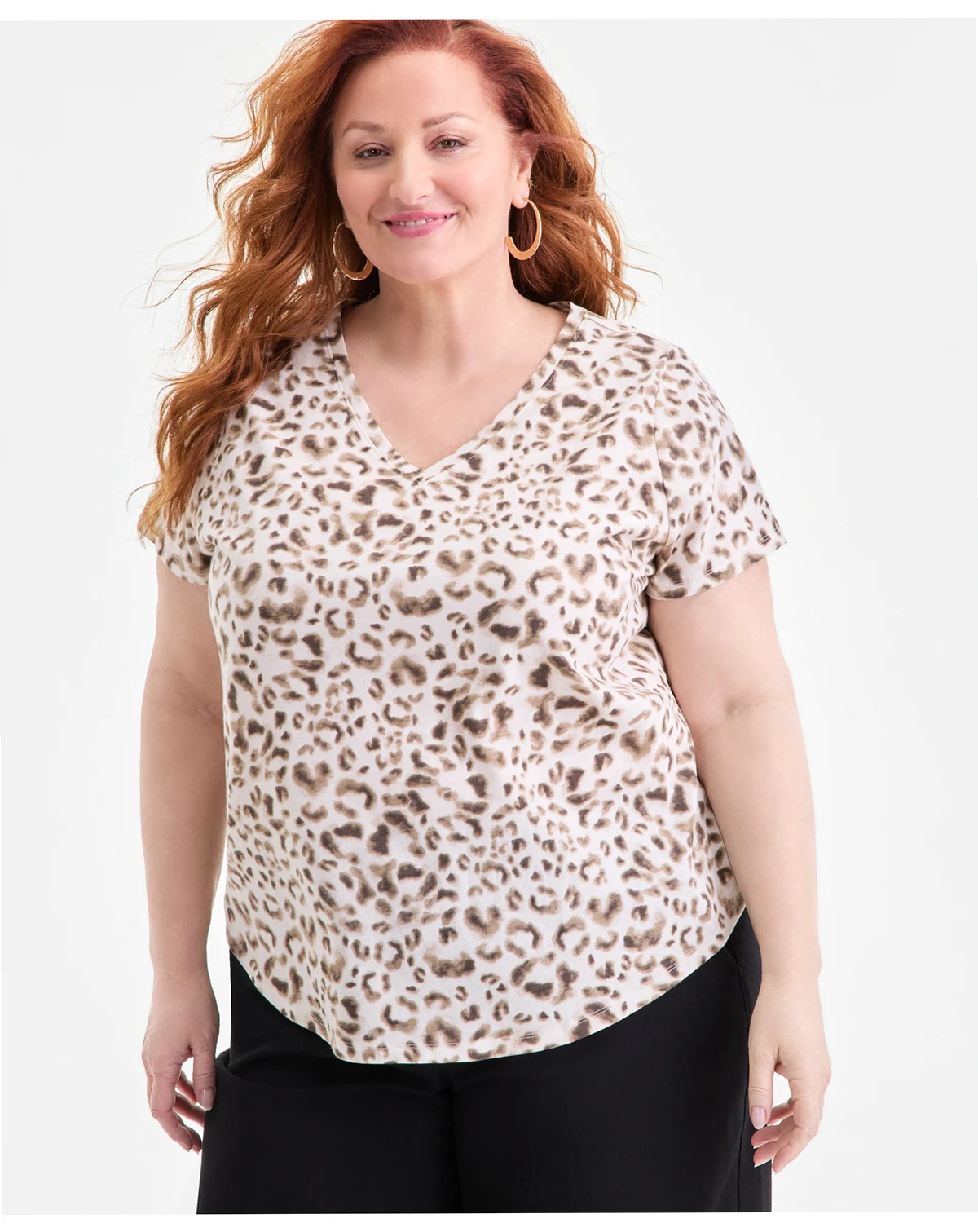 Plus Size Perfect V-Neck T-Shirt, Macy's Exclusive