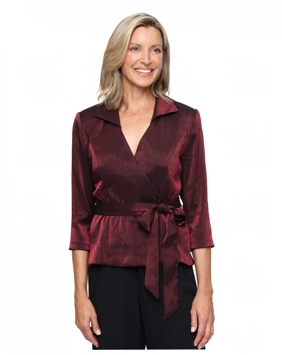 Women's V-Neck Shimmer Top