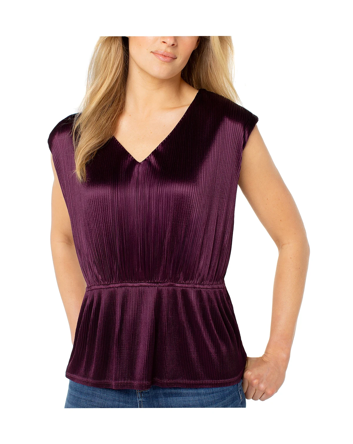 Women's V-Neck Peplum Top