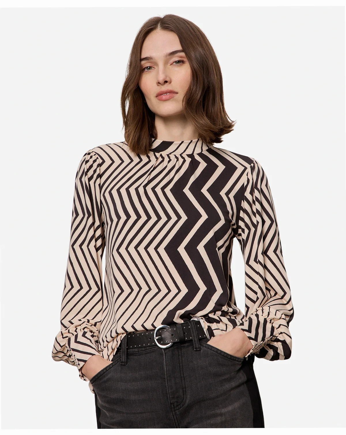 Women's Mock Neck Blouse