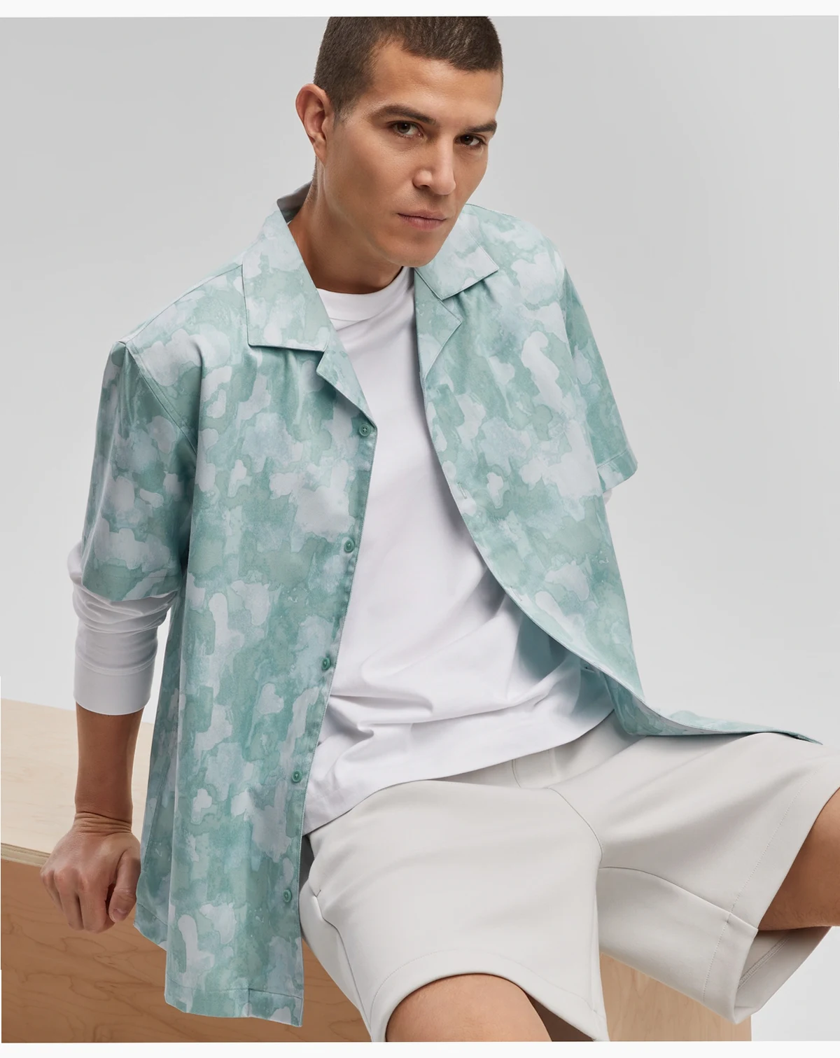Men's Relaxed-Fit Printed Button-Down Camp Shirt, Created for Macy's