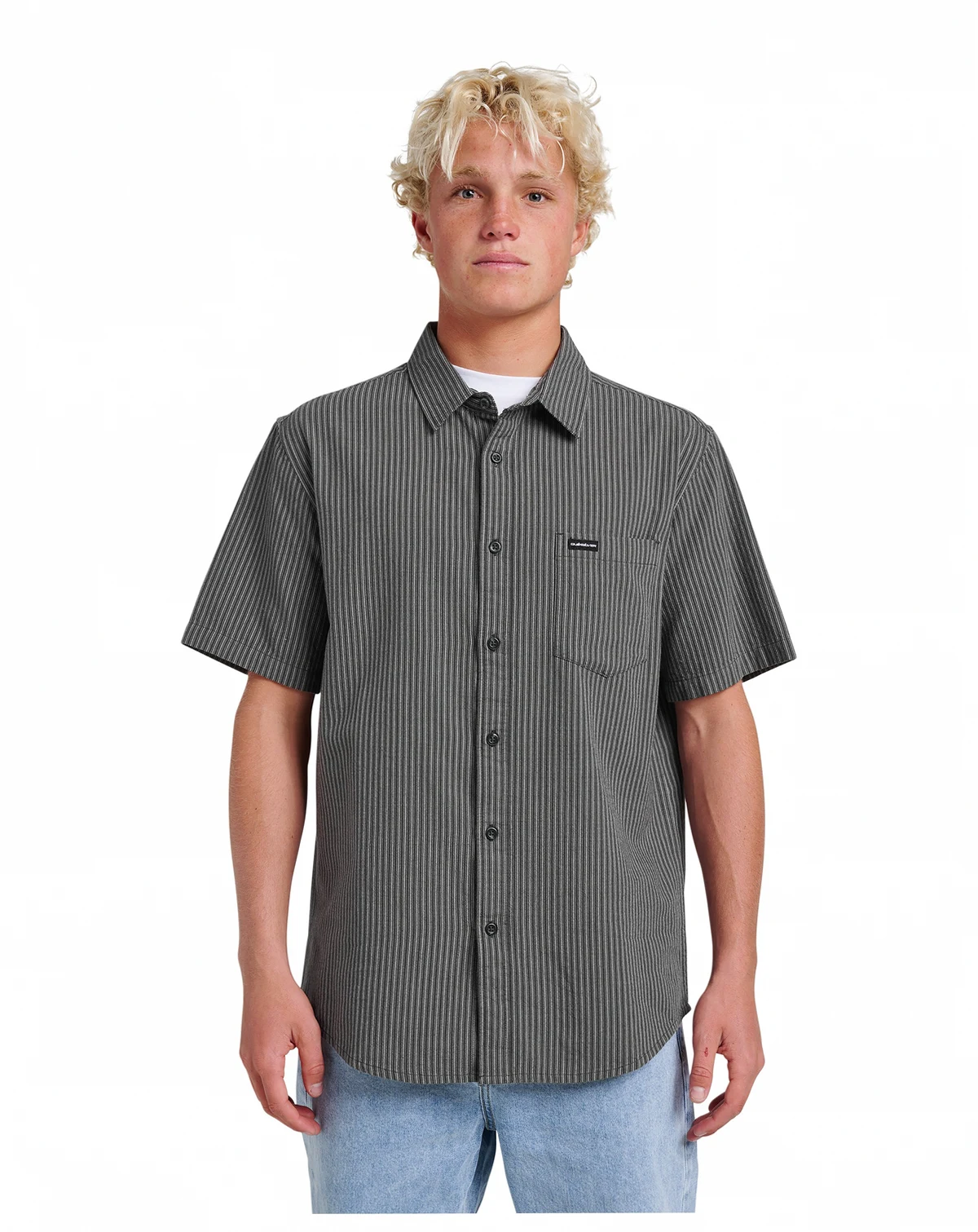 Men's Oxford Stripe Classic Short-Sleeve Shirt