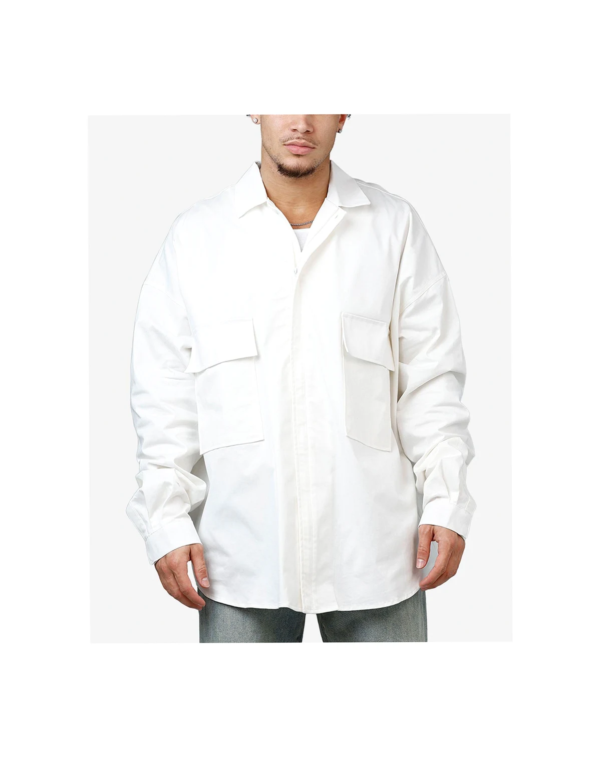 Men's Oversized Cotton Button Shirt