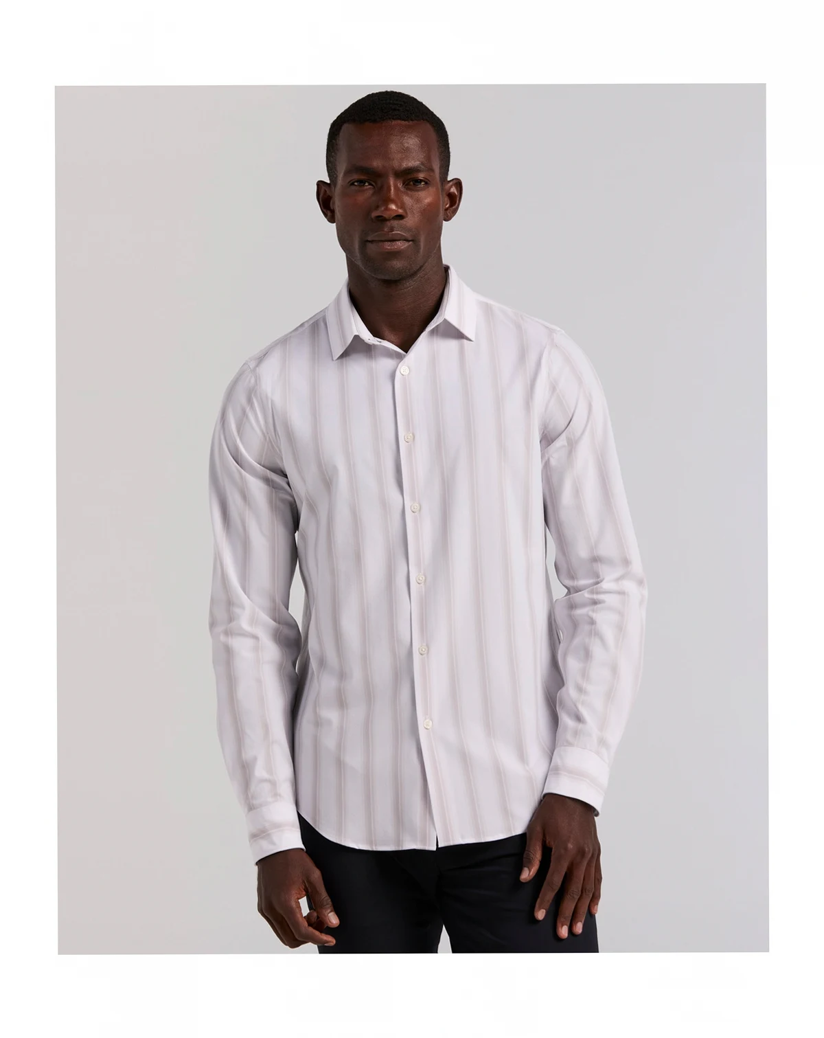Men's Long-Sleeve Ombre Yarn-Dyed Stripe Shirt