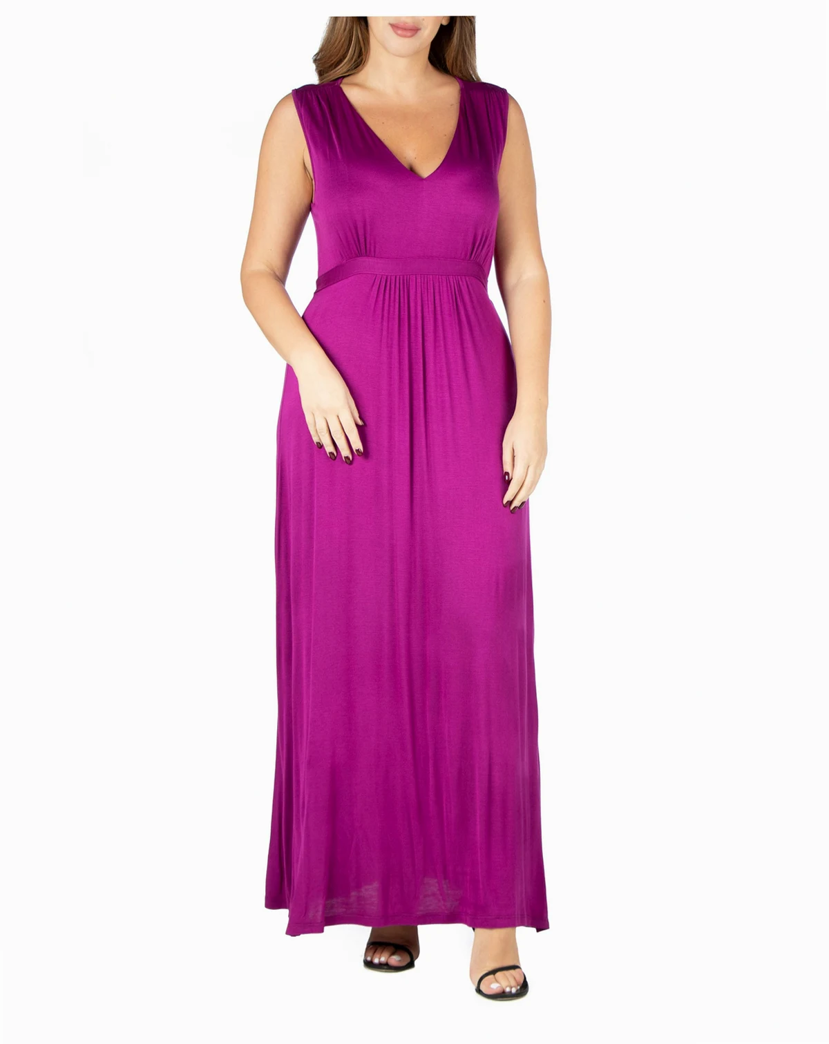 Plus Size Sleeveless Empire Waist Maxi Dress