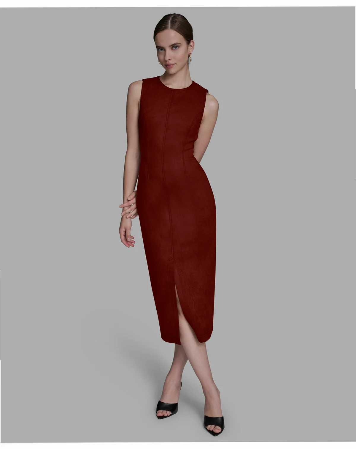 Women's Crew Neck Sleeveless Midi Dress