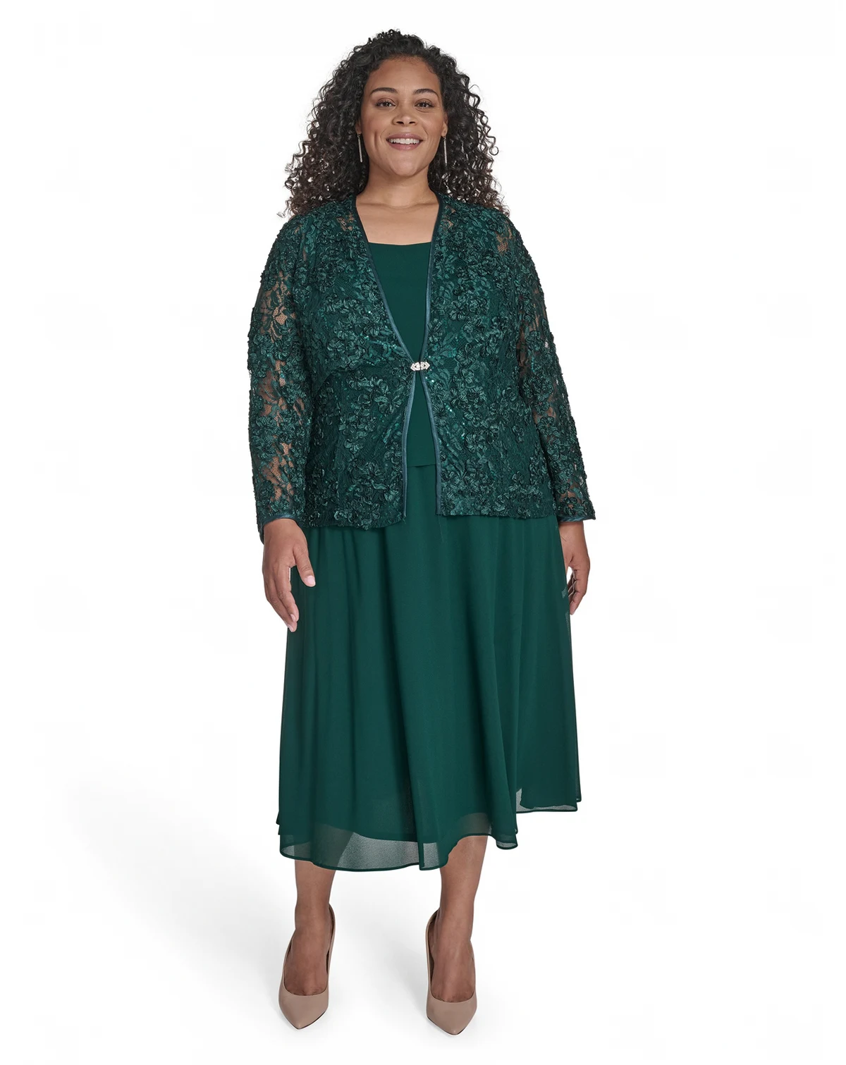 Plus Size 2-Pc. Lace Jacket & Dress Set
