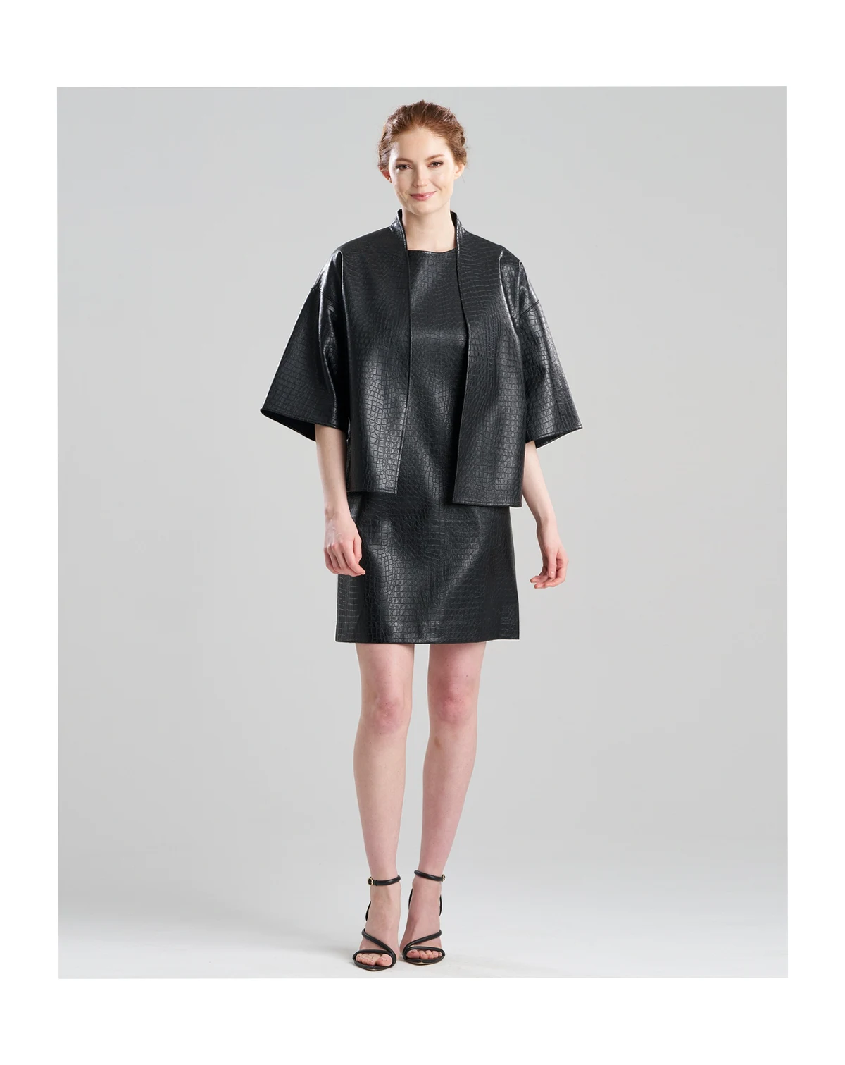 Women's Faux Croc Leather Sweater