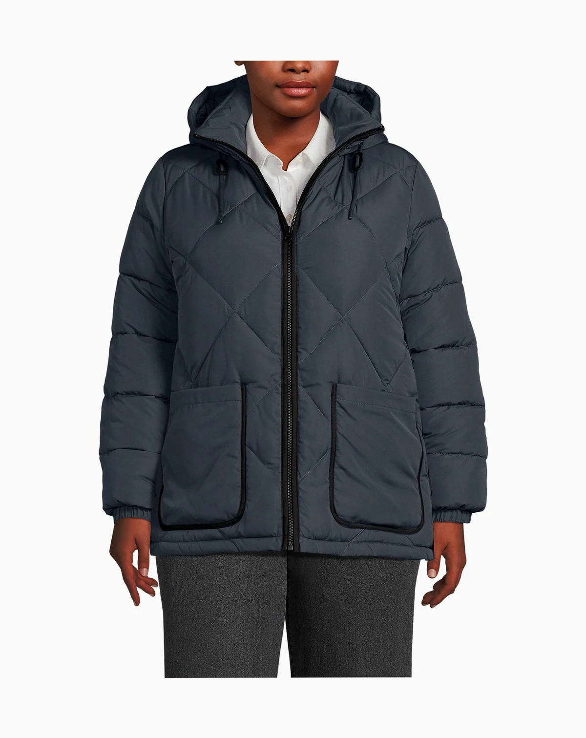 Plus Size FeatherFree Insulated Diamond Quilted Jacket
