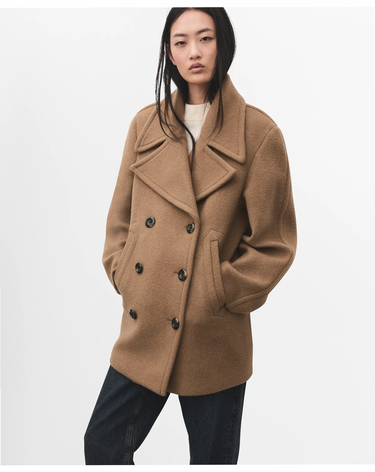 Women's Double-Breasted Manteco Wool Coat