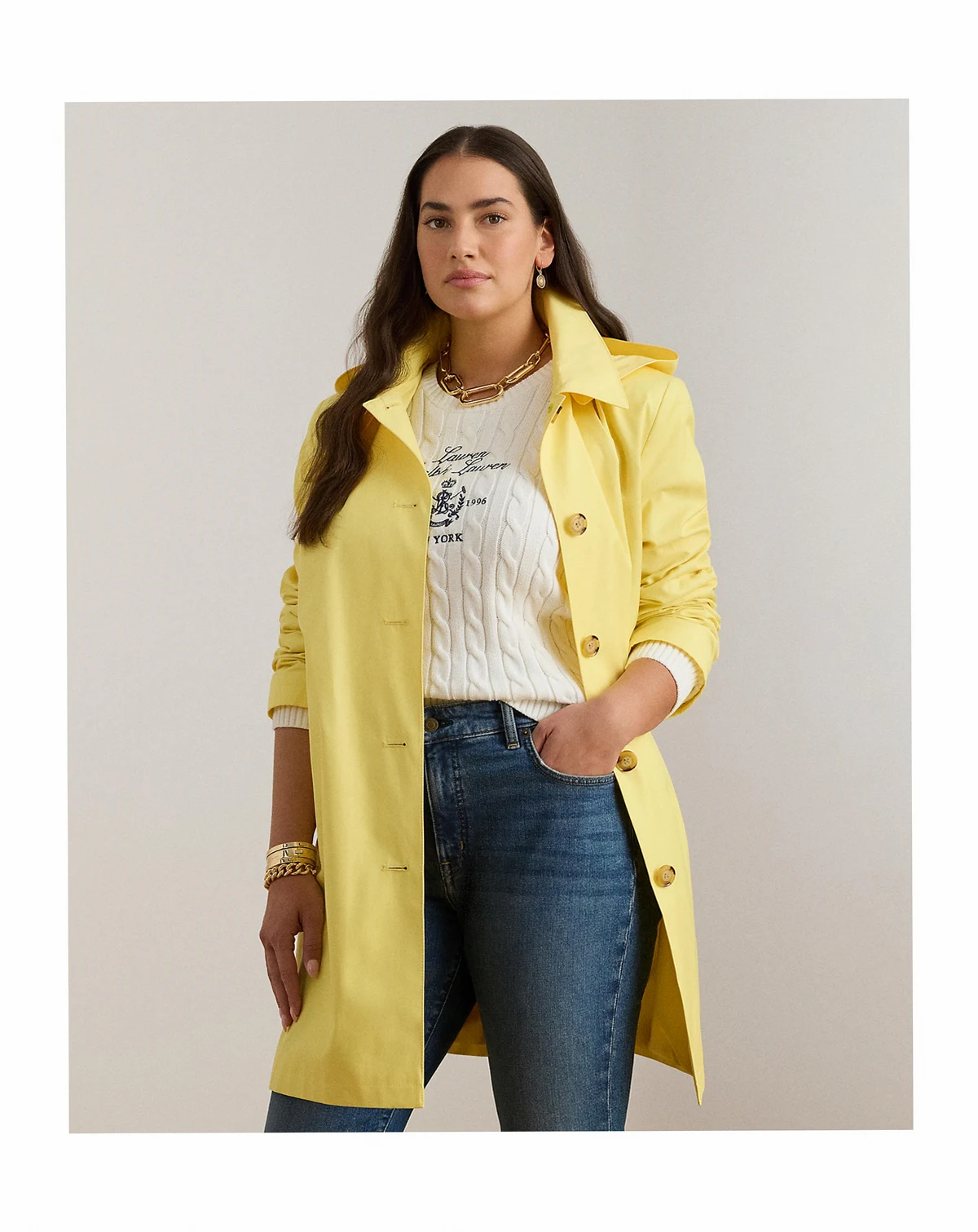 Plus Size Hooded Raincoat