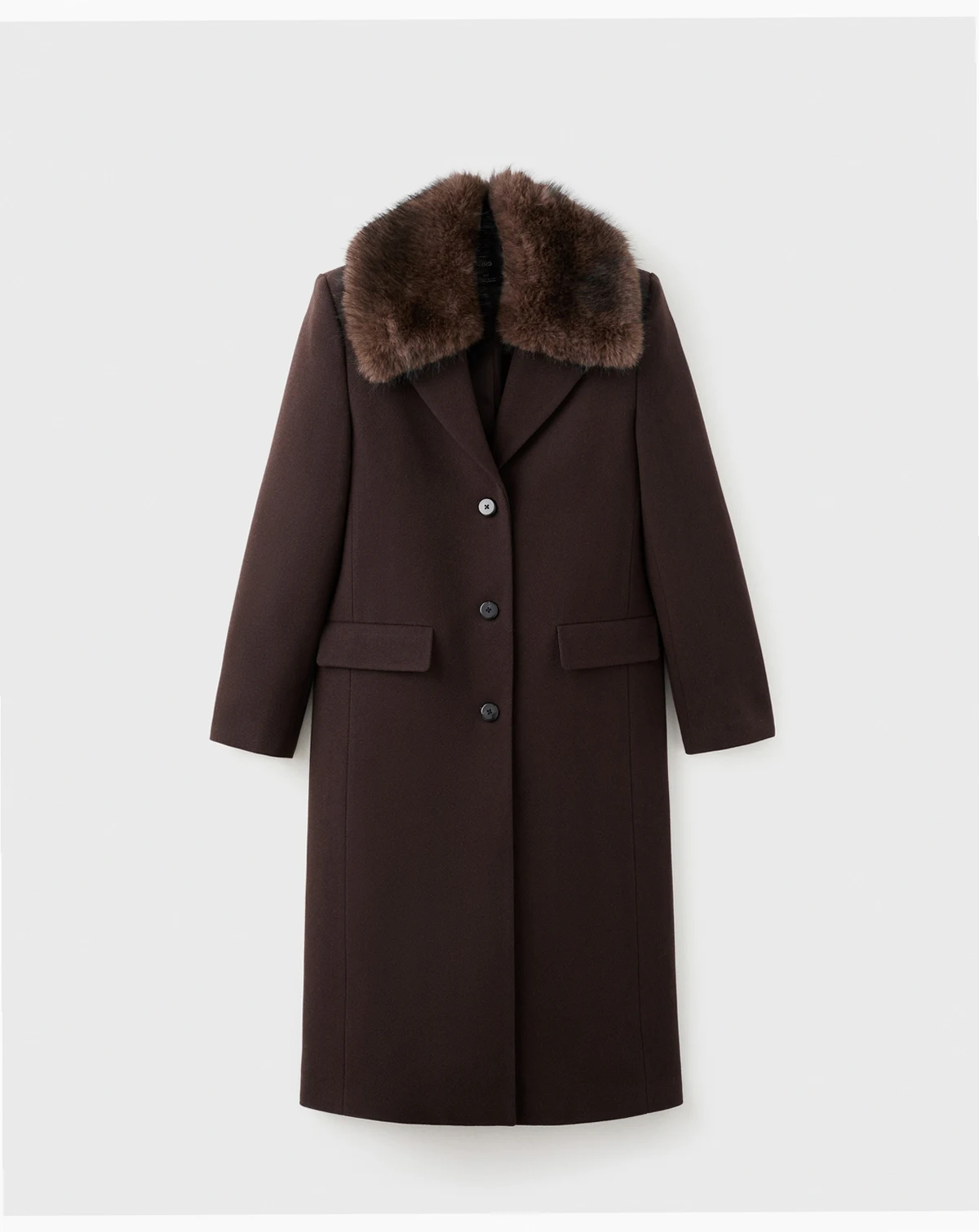Women's Fur Collar Wool Coat