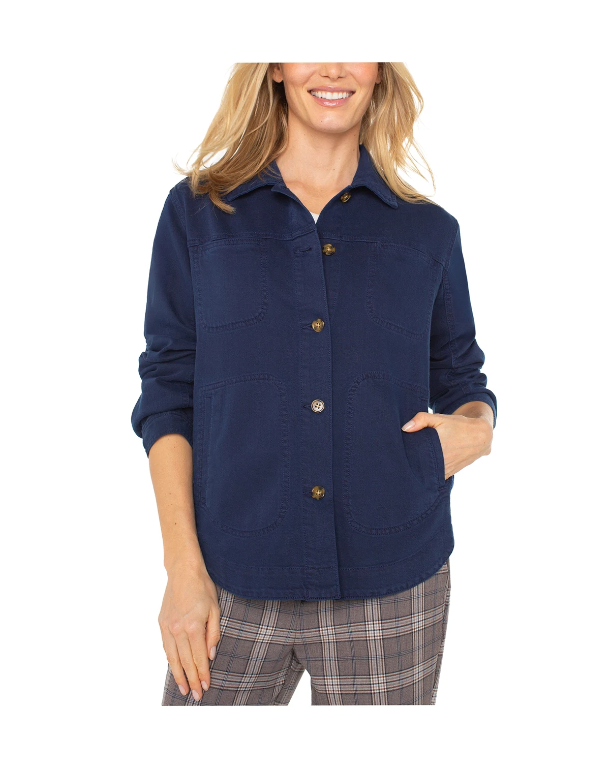 Women's Button-Front Shirt Jacket