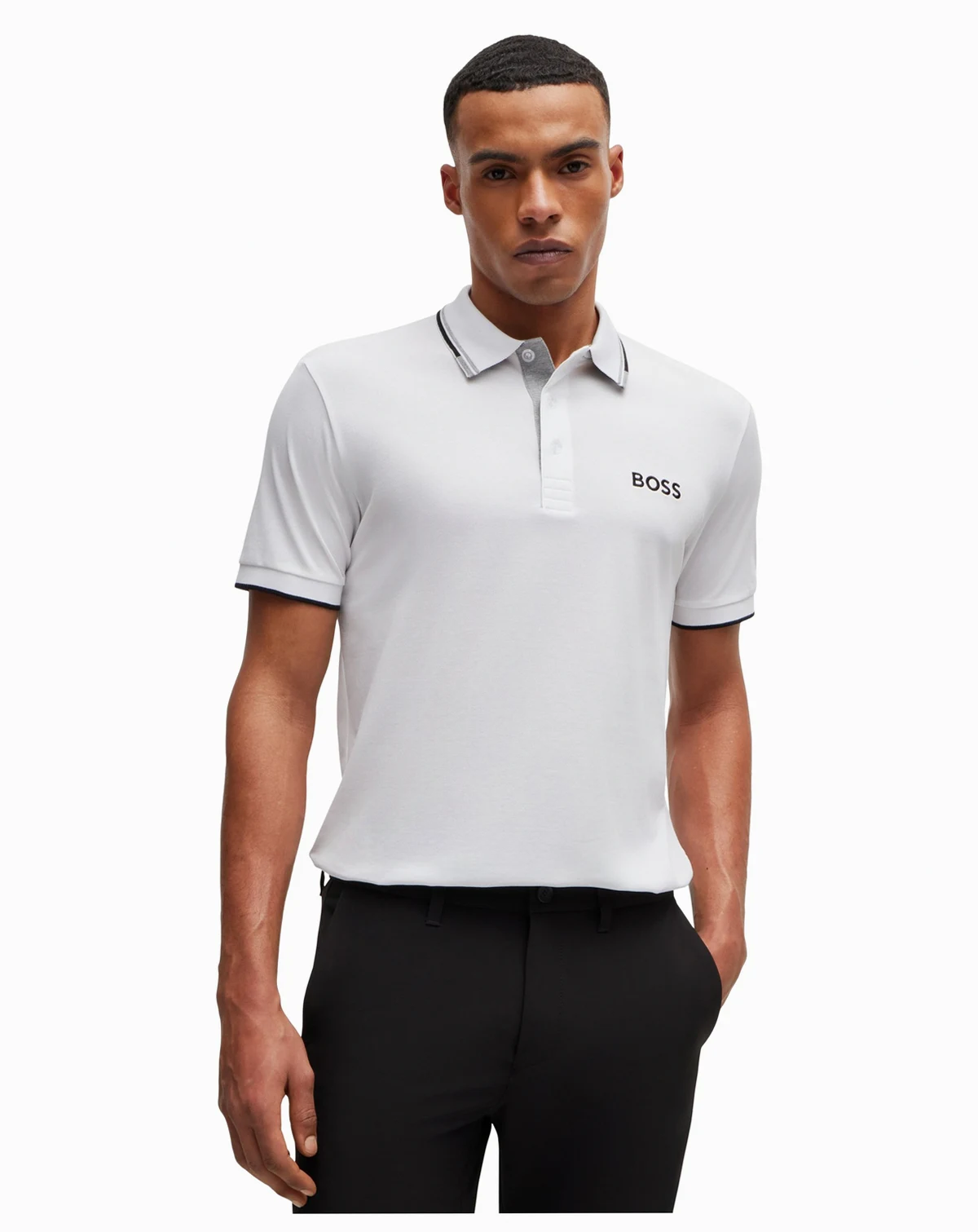 Men's Contrast Logo Cotton-Blend Polo Shirt