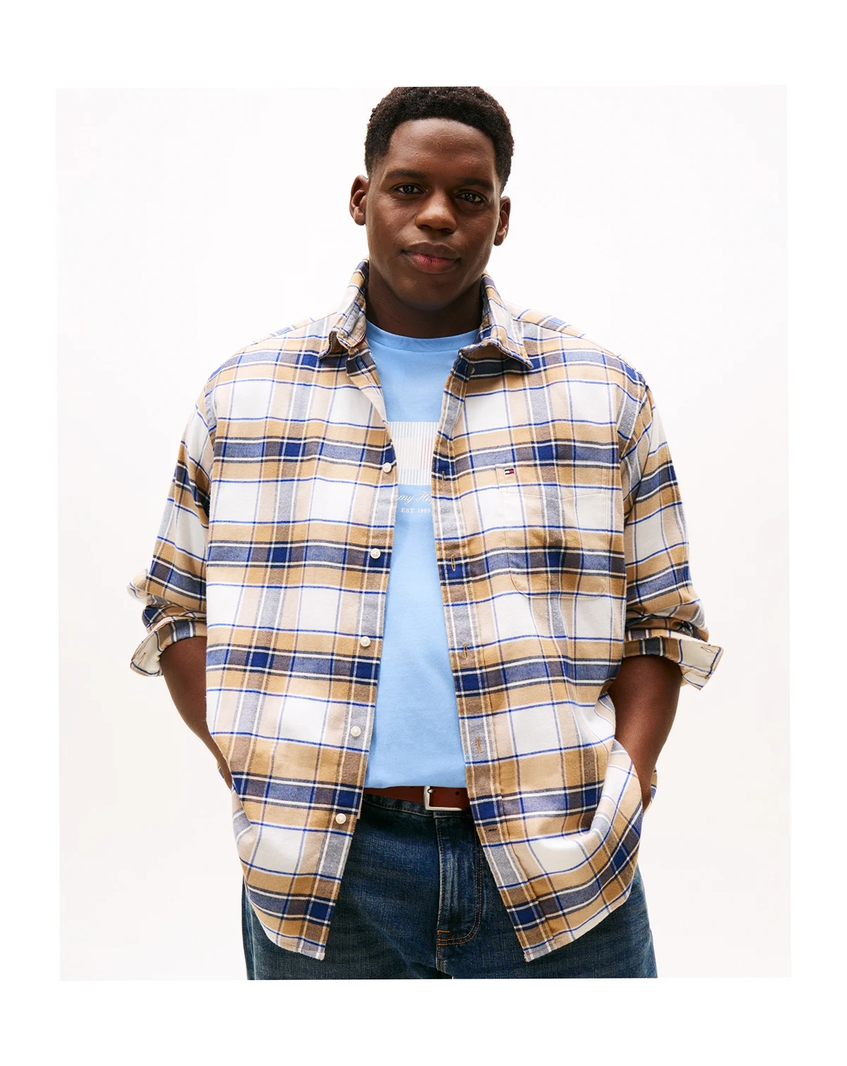 Men's Big and Tall Tartan Check Regular Fit Shirt