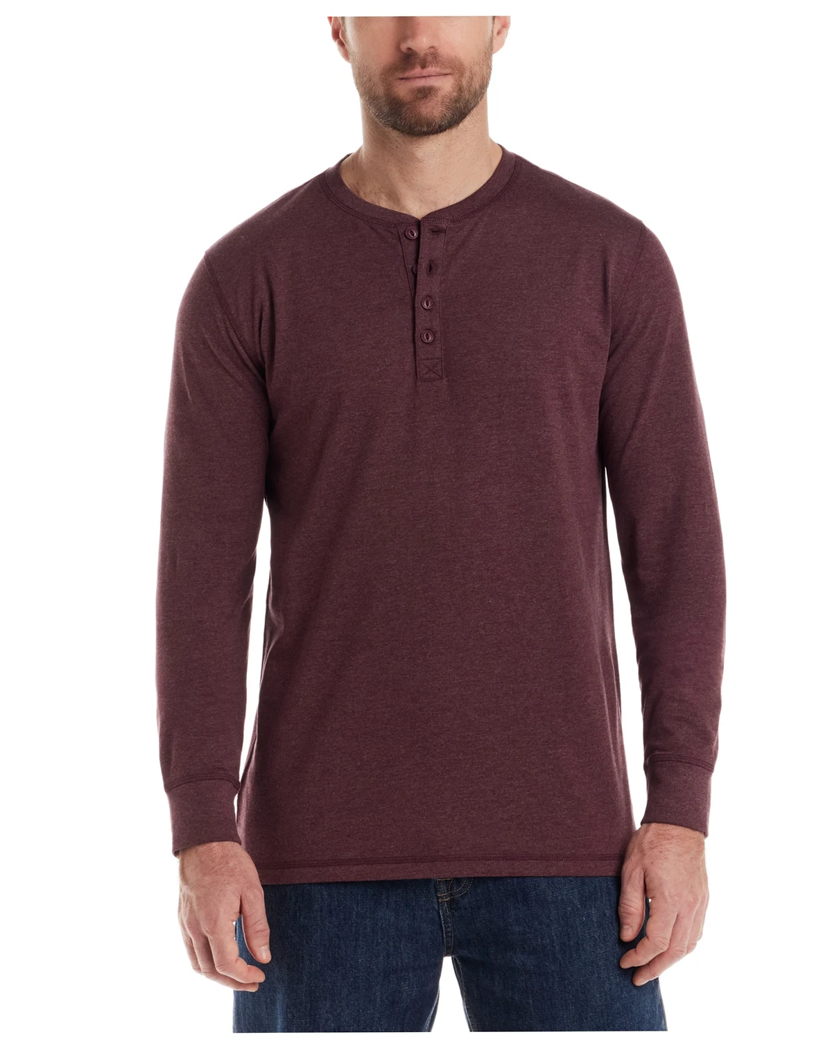 Men's Long-Sleeve Jersey Henley Shirt