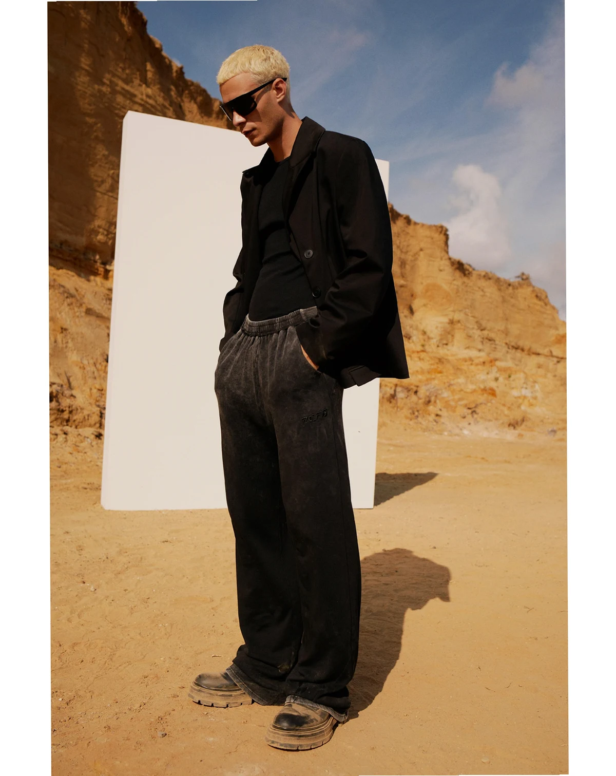 Men's Pure Cotton Free Heaven Acid Wash Men Sweatpant