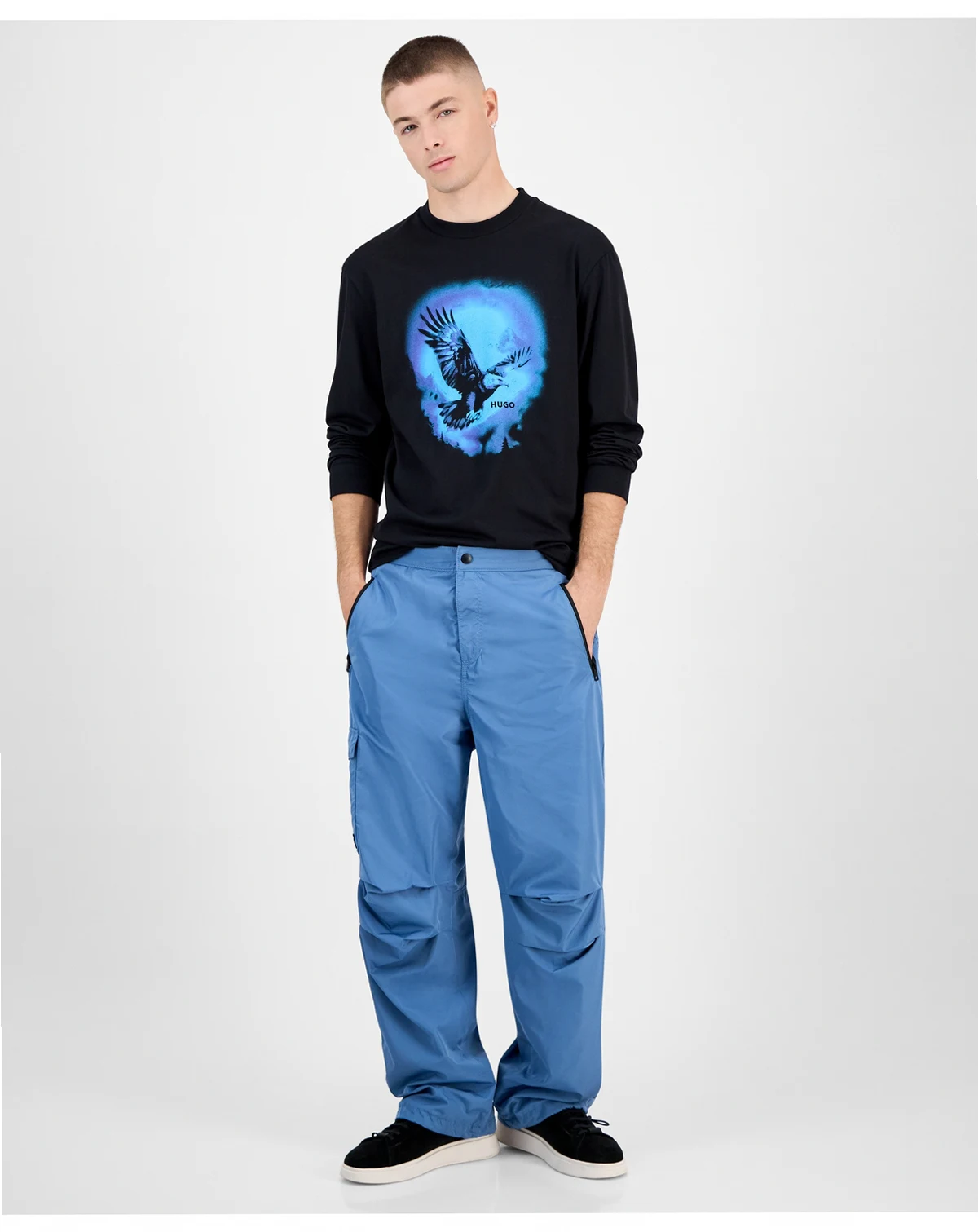 Gokla Straight Fit Pleated-Knee Pants