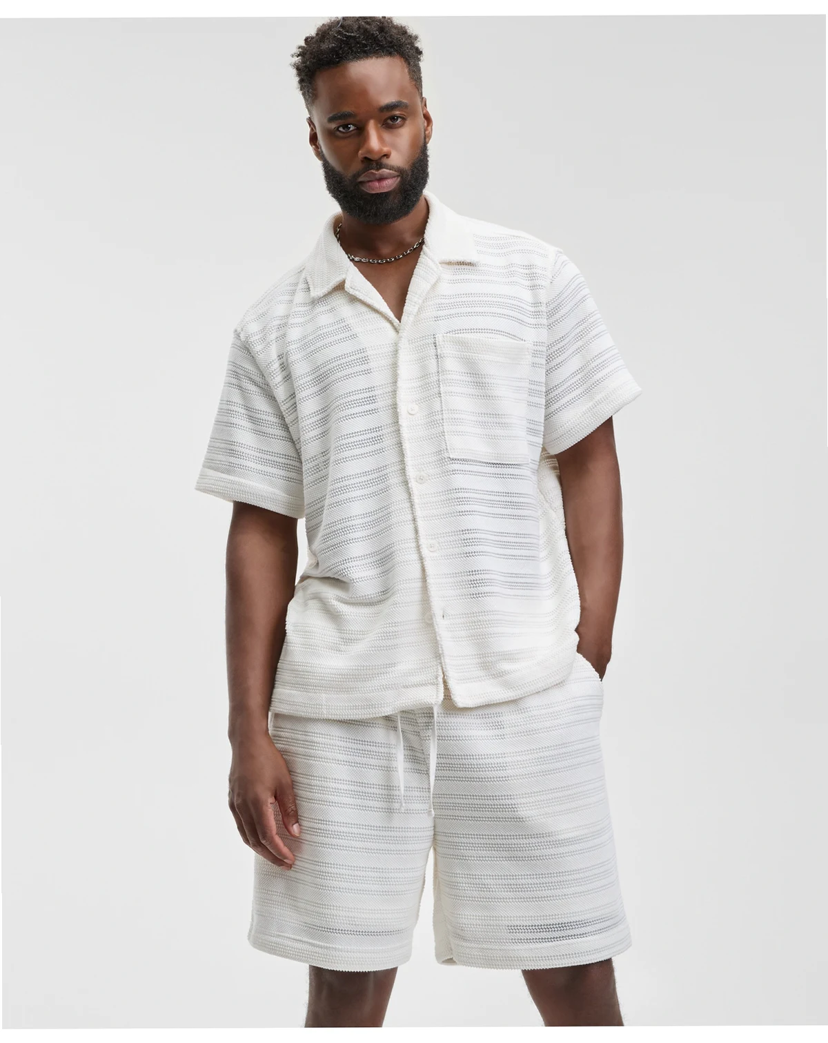 Men's Relaxed Fit Short Sleeve Knit Button-Front Camp-Collar Sweater, Macy's Exclusive