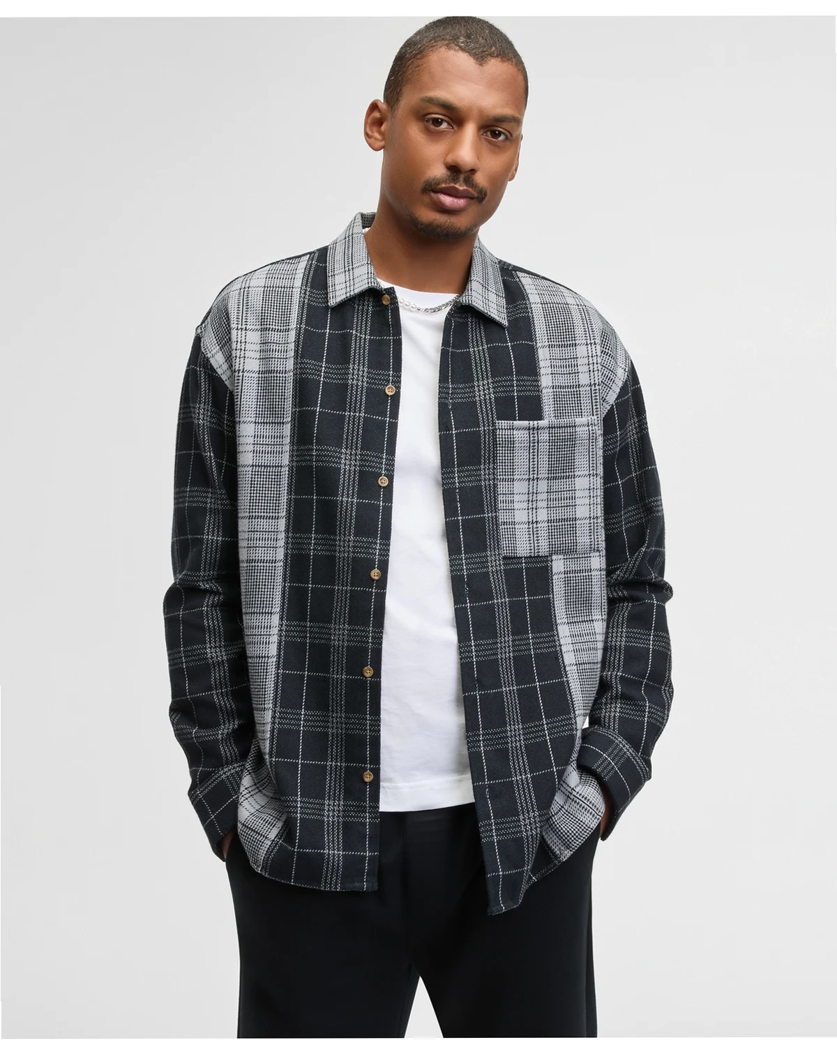 Men's Long-Sleeve Cotton Plaid Shirt, Macy's Exclusive
