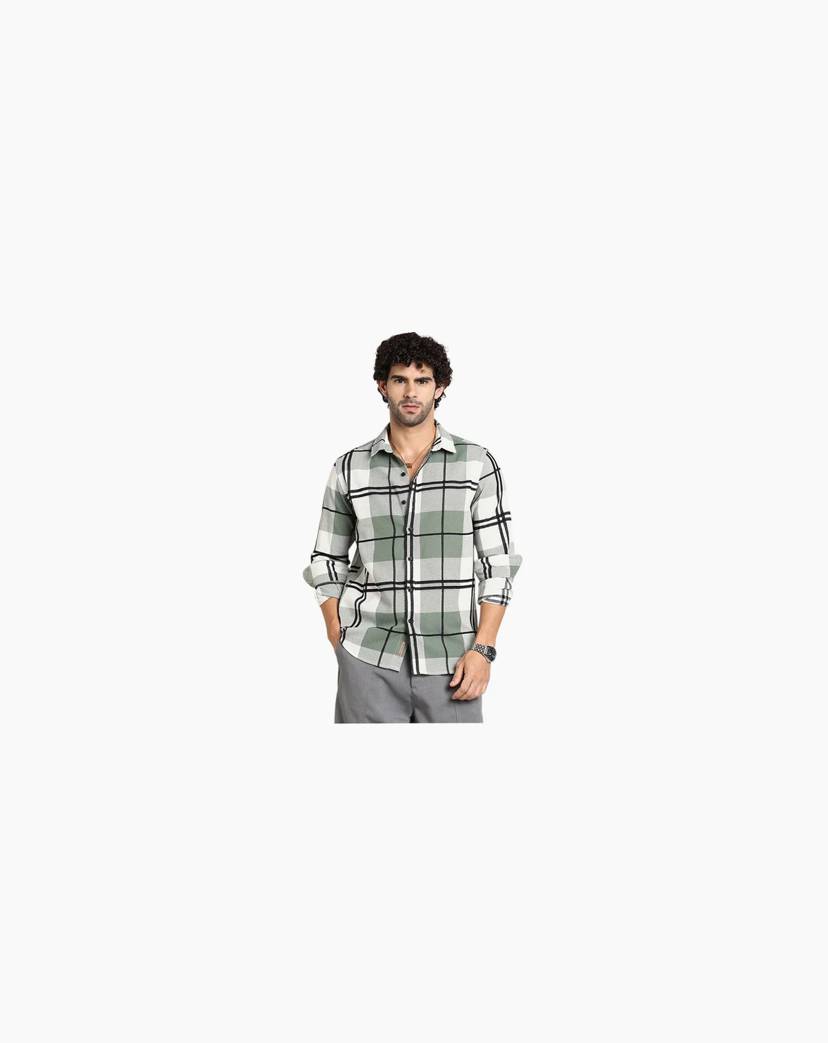 Men's Sage Green Overlap Buffalo Shirt