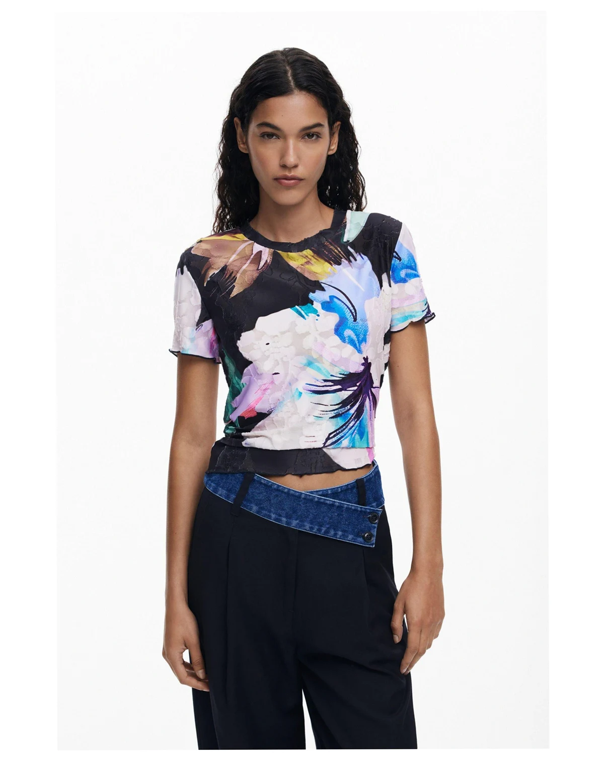 Women's Textured floral T-shirt