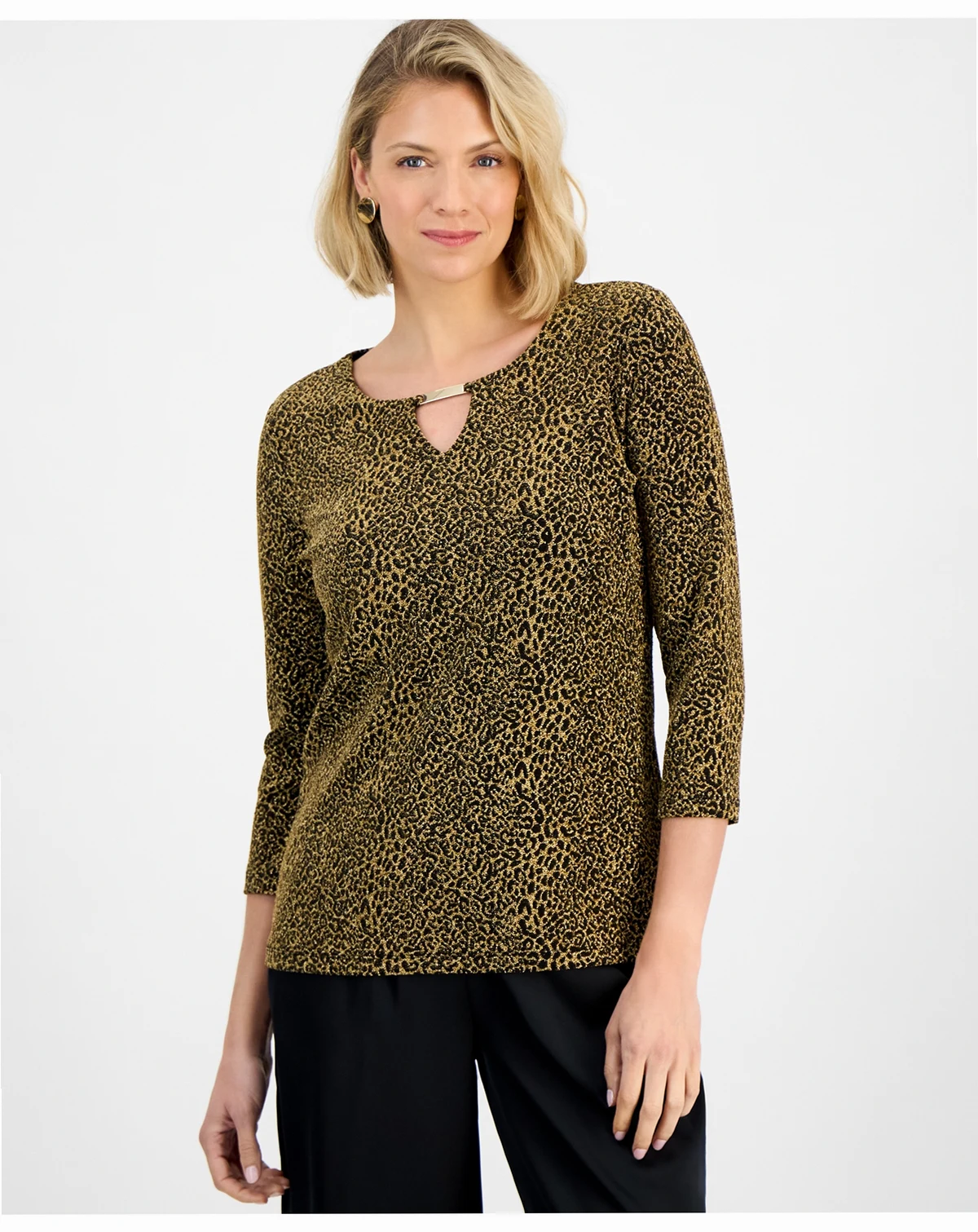 Petite Cheetah Shine Party Top