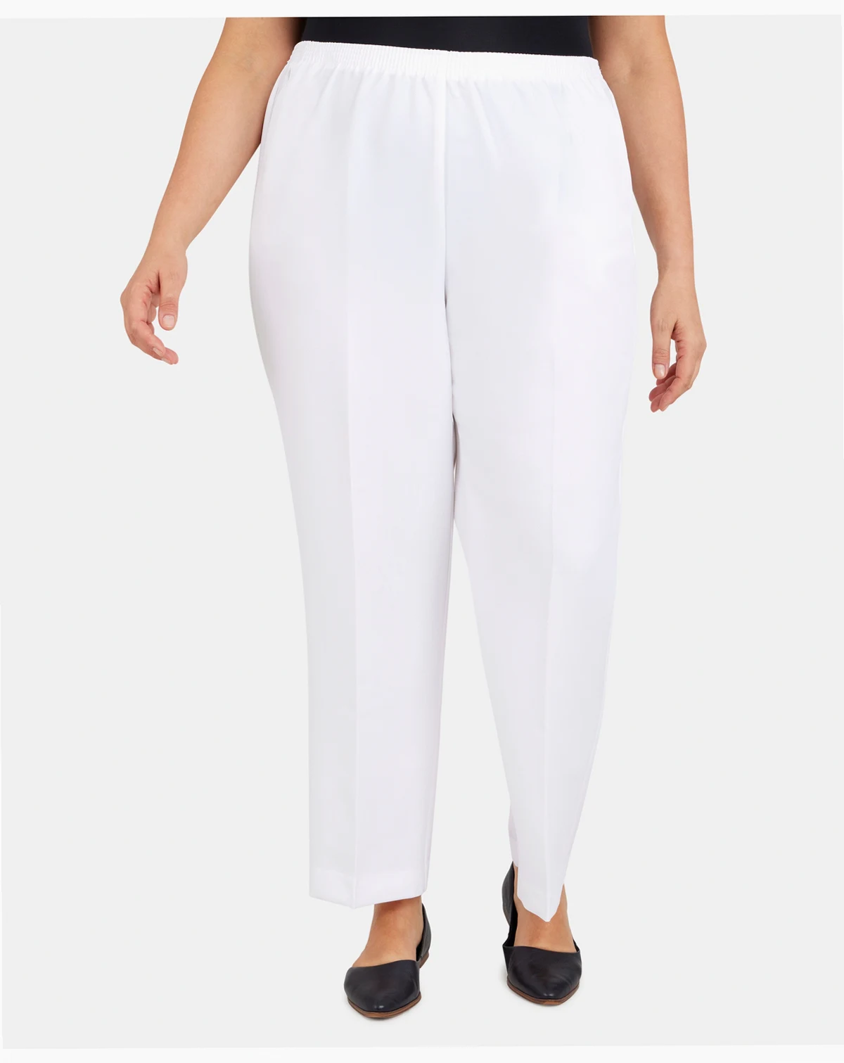 Plus Size Classic Pull-On Straight-Leg Short Length Pants