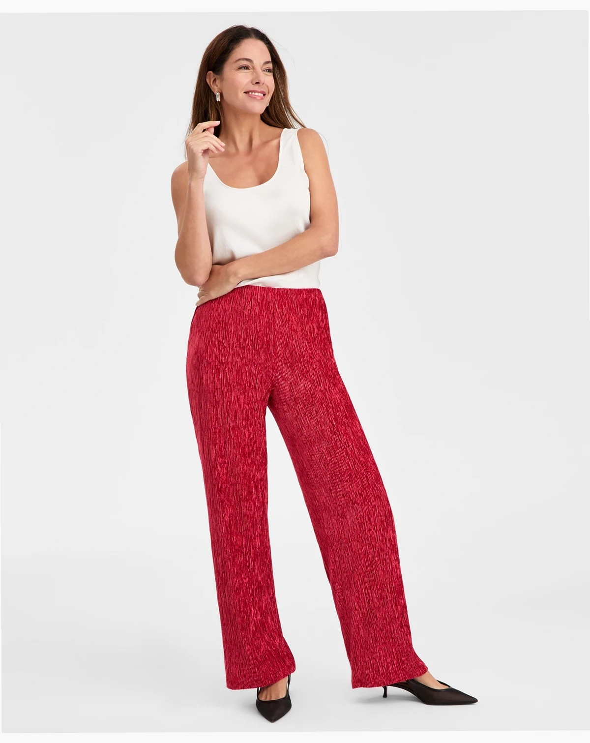 Women's Pleated Velvet Pants, Macy's Exclusive