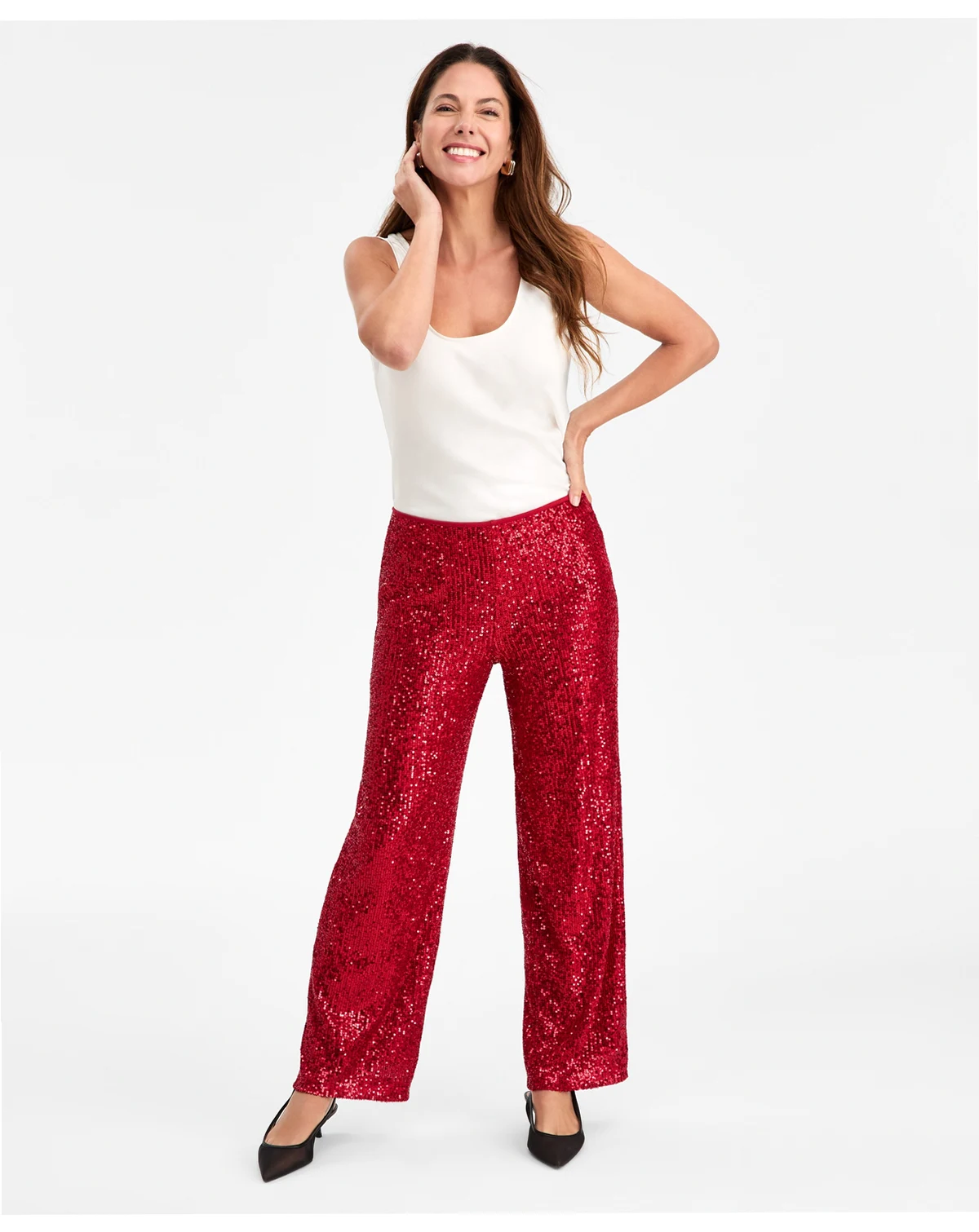 Women's Sequinned Pull-On Pants, Macy's Exclusive