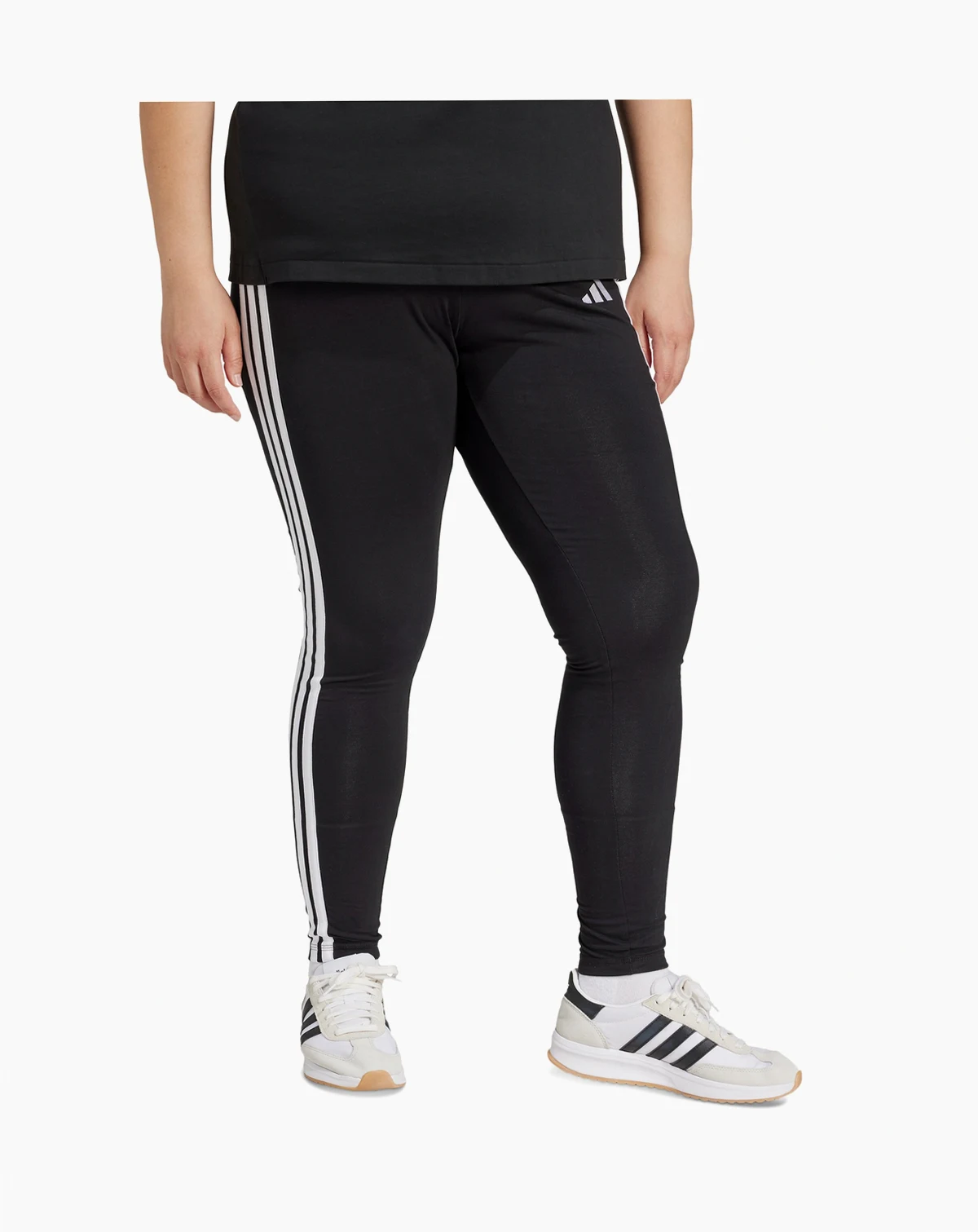 Plus Size Essentials 3-Stripes Cotton Leggings
