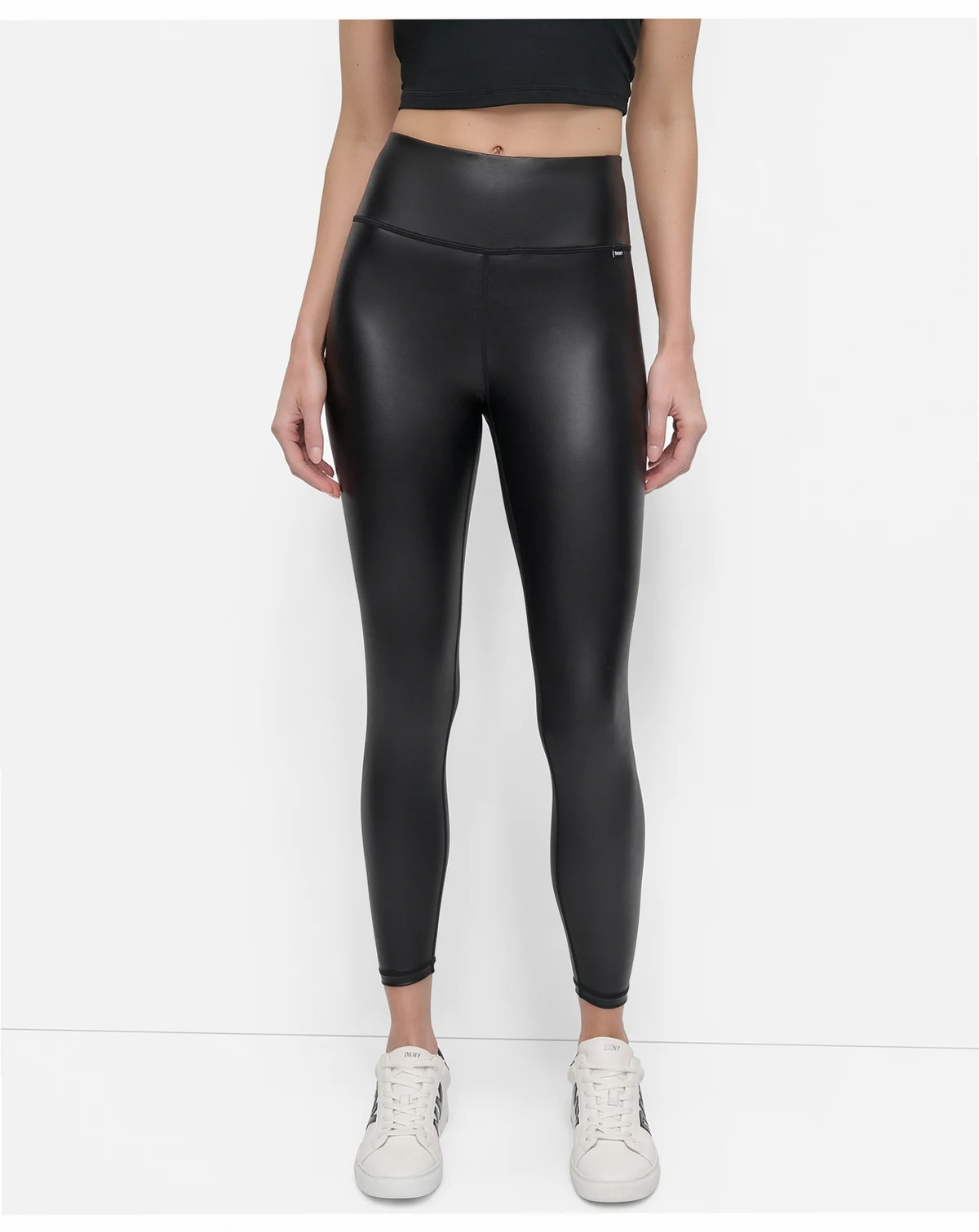 Women's High-Waisted Faux Leather 7/8 Legging Pants