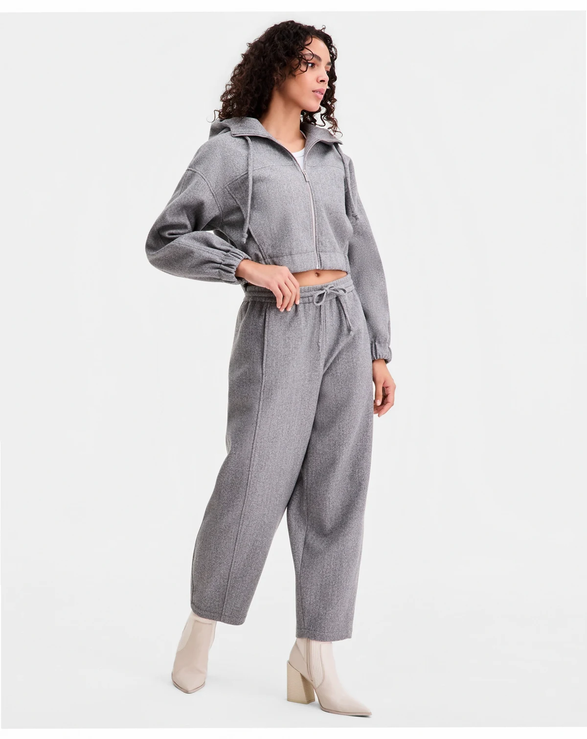 Women's Felt Barrel-Leg Drawstring Pants, Macy's Exclusive