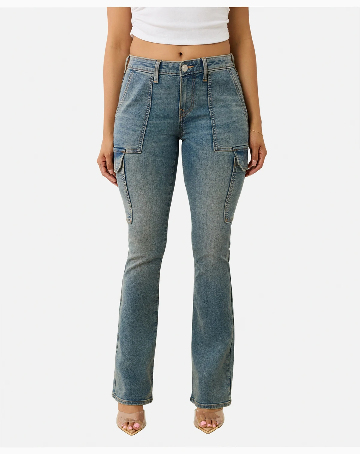 Women's Denim Cargo Bootcut Jeans