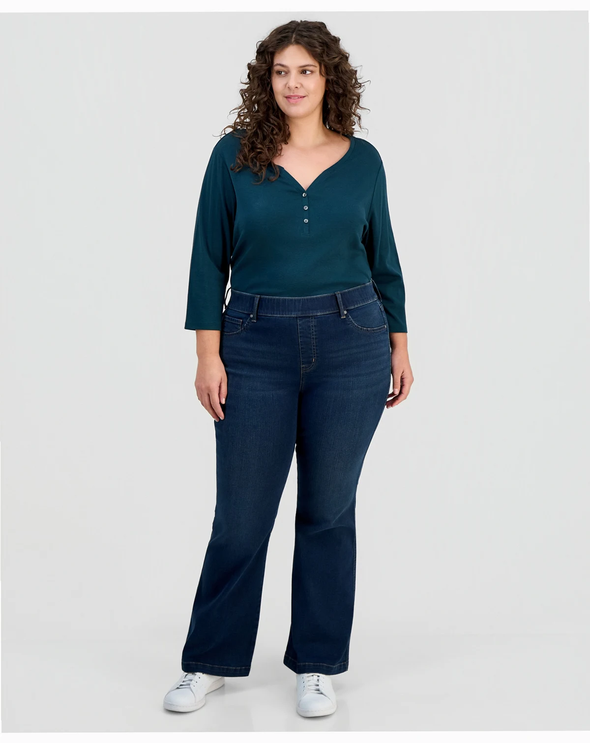 Plus Size Pull-On Shaping High-Rise Bootcut Jeans, Macy's Exclusive