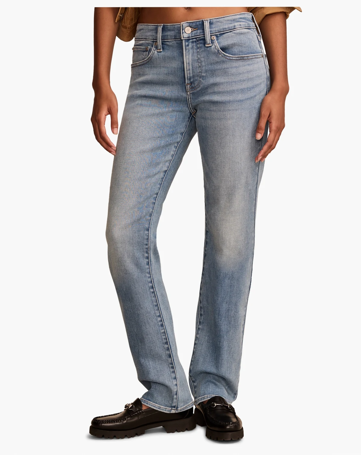 Women's Mid Rise Curvy Straight Jeans