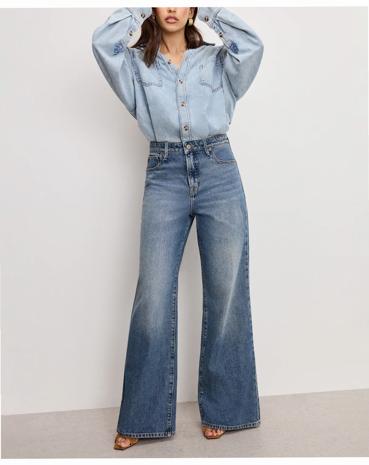 Women's Denim Shirt Jumpsuit, Regular & Plus Size