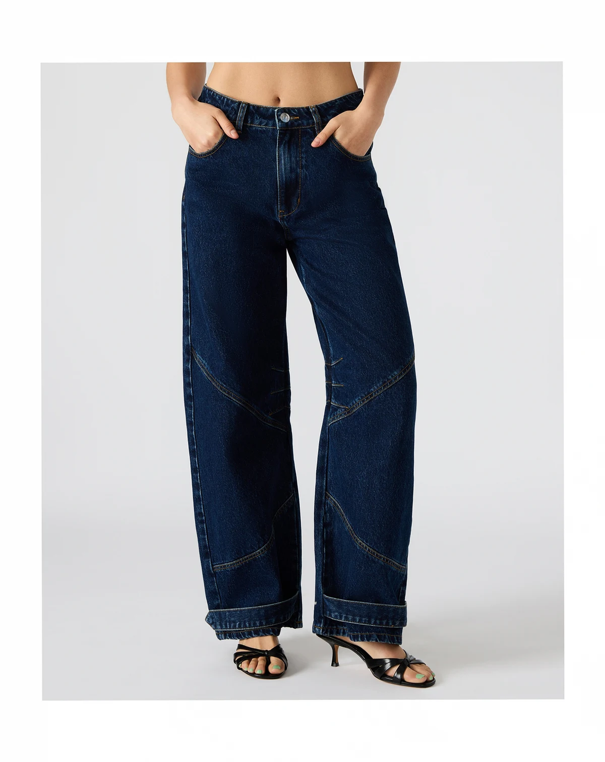 Women's Tre Denim Mid-Rise Wide-Leg Jeans