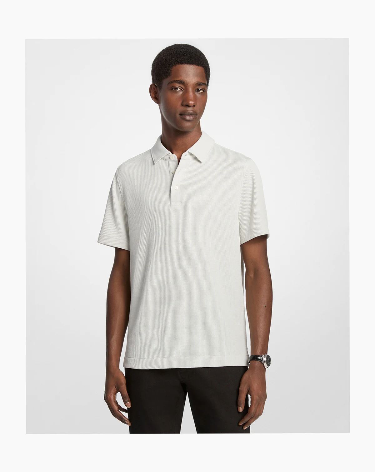 Men's Textured Polo Shirt